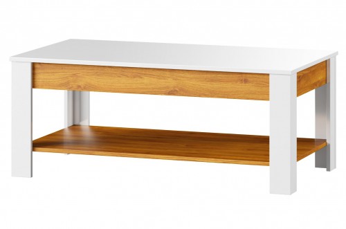 Журнальний столик VISIO 41 SZYNAKA білий глянець / дуб camargue